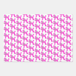 Pink Poodle Party passt zusammen Geschenkpapier Set