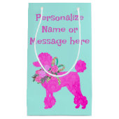 Pink Poodle Party Personalisierte Geschenktasche Kleine Geschenktüte (Vorderseite)