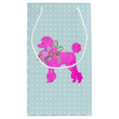 Pink Poodle Party Personalisierte Geschenktasche Kleine Geschenktüte (Rückseite)