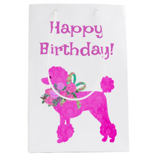 Pink Poodle Party Personalisierte Geschenktasche Mittlere Geschenktüte