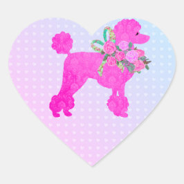 Pink Poodle Party Supplier Herz-Aufkleber