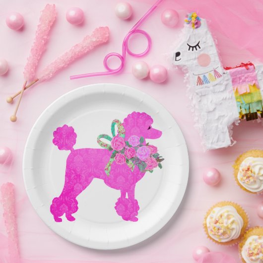 Pink Poodle Party Supplier Pappteller (Party)