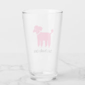 Pink Poodle Personalisiert | Hund Lover trinkt Glas (Rückseite)