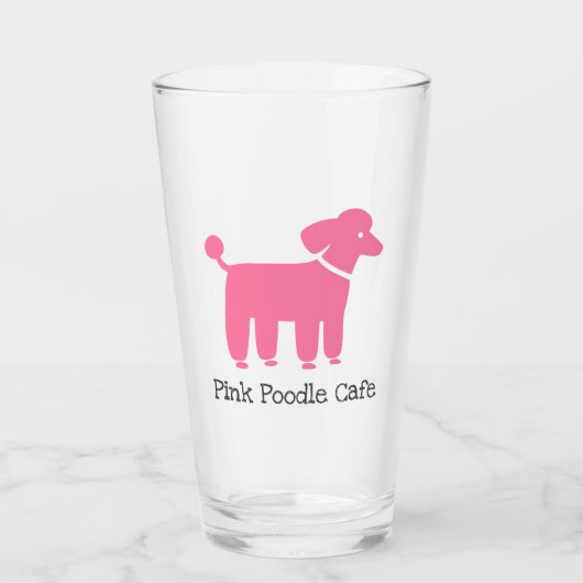Pink Poodle Personalisiert | Hund Lover trinkt Glas (Vorderseite)
