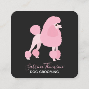 Pink Poodle Pet Grooming Quadratische Visitenkarte
