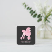 Pink Poodle Pet Grooming Quadratische Visitenkarte (Stehend Vorderseite)