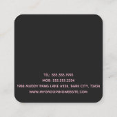 Pink Poodle Pet Grooming Quadratische Visitenkarte (Rückseite)