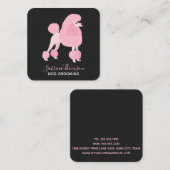 Pink Poodle Pet Grooming Quadratische Visitenkarte (Vorne/Hinten)