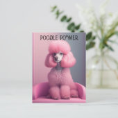 Pink Poodle - Poodle Power Postkarte (Stehend Vorderseite)