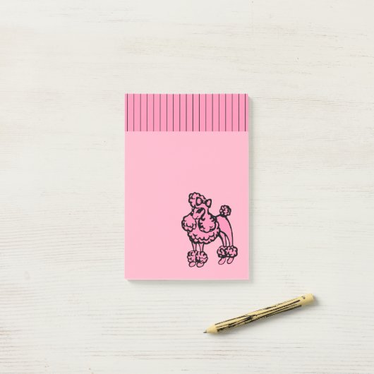 Pink Poodle Post It Notes Post-it Klebezettel (Auf Schreibtisch)