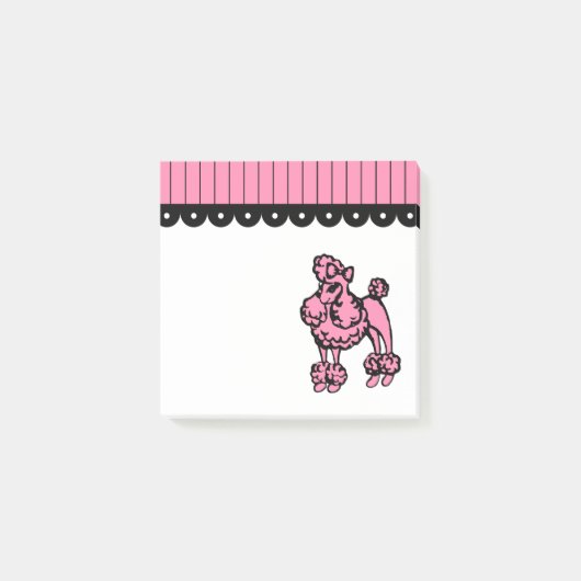 Pink Poodle Post It Notes Post-it Klebezettel (Vorderseite)