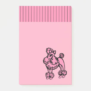 Pink Poodle Post It Notizen