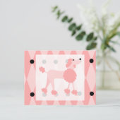 Pink Poodle Postkarte (Stehend Vorderseite)