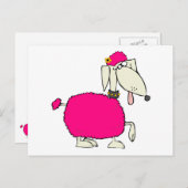 Pink Poodle Postkarte (Vorne/Hinten)