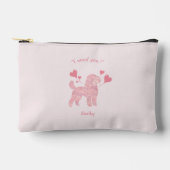Pink Poodle Pouch | Custom Dog Mom Accessory Bag Zubehörtasche (Vorderseite)