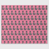 Pink Poodle Print Geschenkpapier (Flach)