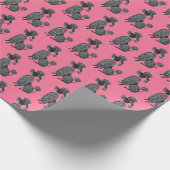 Pink Poodle Print Geschenkpapier (Ecke)