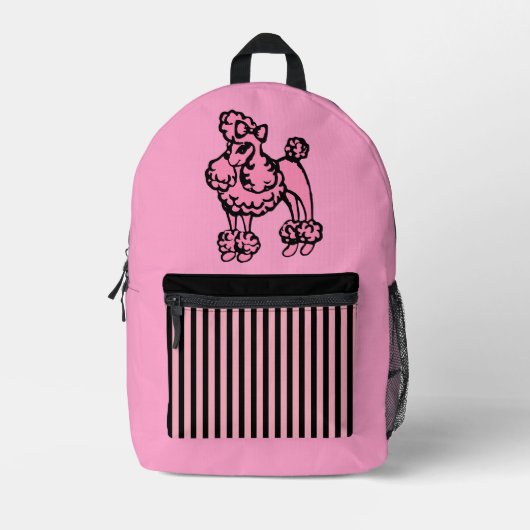 Pink Poodle Rucksack (Vorderseite)