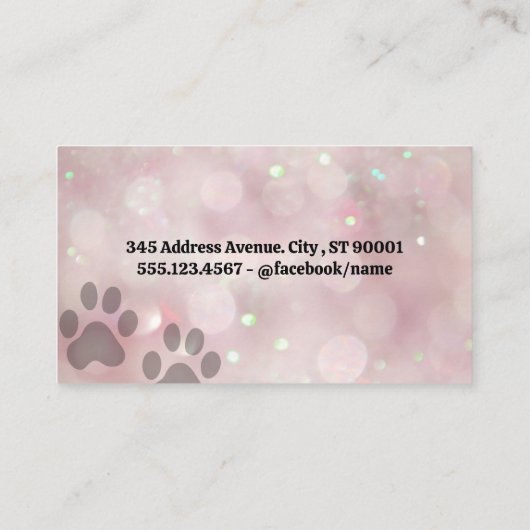 Pink Poodle | Salon Scissors | Bokeh Visitenkarte (Rückseite)