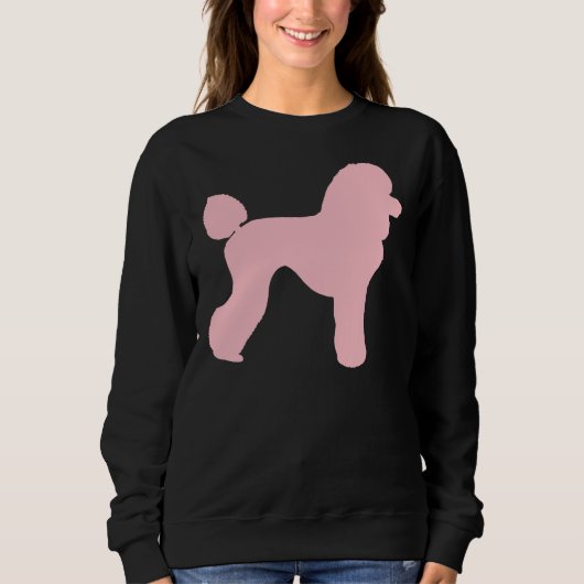 Pink Poodle Silhouette T- Sweatshirt (Vorderseite)