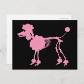 Pink Poodle Skeleton Postkarte (Vorne/Hinten)