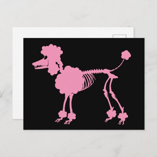 Pink Poodle Skeleton Postkarte (Vorne/Hinten)