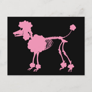 Pink Poodle Skeleton Postkarte