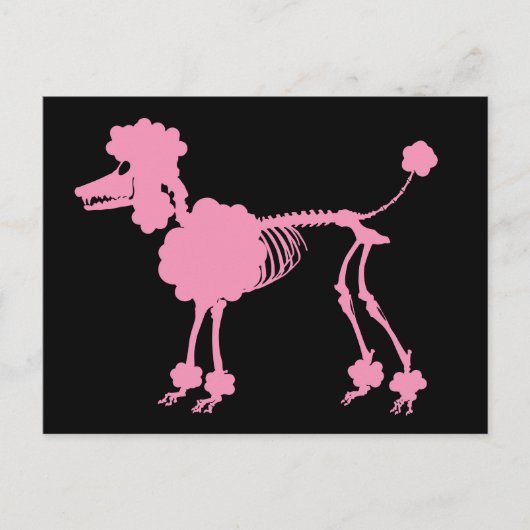 Pink Poodle Skeleton Postkarte (Vorderseite)