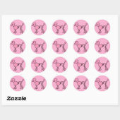 Pink Poodle Skeleton Runder Aufkleber (Blatt)