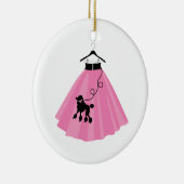 Pink Poodle Skirt Keramik Ornament (Rechts)