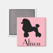 Pink Poodle Skirt Magnet der 50er Jahre individuel (Vorderseite/Rückseite)