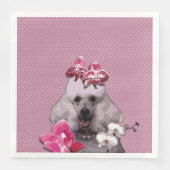 Pink Poodle Standard Dinner Papier Napkins Serviette (Vorderseite)