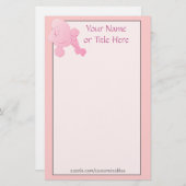 Pink Poodle Stationery Briefpapier (Vorne/Hinten)