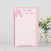 Pink Poodle Stationery Briefpapier (Stehend Vorderseite)