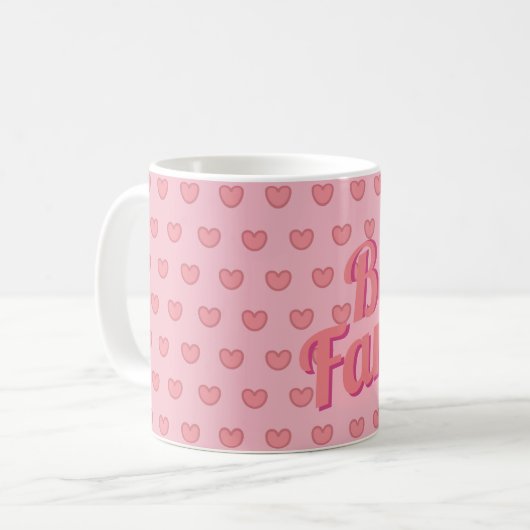 Pink Poodle und Herz Extravagant sein Kaffeetasse (Vorderseite Links)