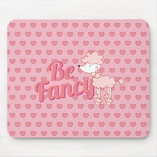 Pink Poodle und Herz Extravagant sein Mousepad (Vorne)