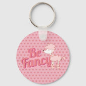 Pink Poodle und Herz Extravagant sein Schlüsselanhänger (Vorderseite)