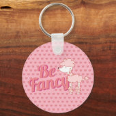 Pink Poodle und Herz Extravagant sein Schlüsselanhänger (Rückseite)