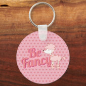 Pink Poodle und Herz Extravagant sein Schlüsselanhänger (Vorderseite)