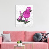 Pink Poodle und Skateboard Leinwanddruck (Insitu (Wohnzimmer))