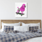 Pink Poodle und Skateboard Leinwanddruck (Insitu (Schlafzimmer))