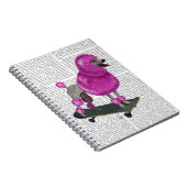 Pink Poodle und Skateboard Notizblock (Rechte Seite)