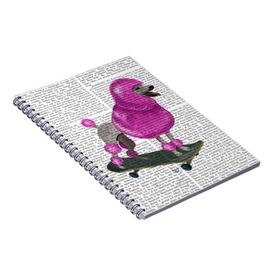 Pink Poodle und Skateboard Notizblock (Rechte Seite)