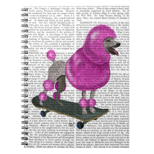 Pink Poodle und Skateboard Notizblock (Vorderseite)