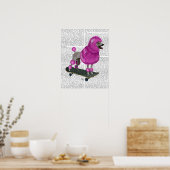 Pink Poodle und Skateboard Poster (Küche)
