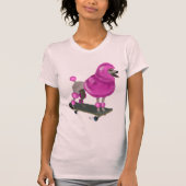 Pink Poodle und Skateboard T-Shirt (Vorderseite)