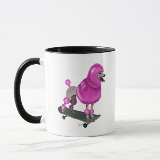 Pink Poodle und Skateboard Tasse (Links)