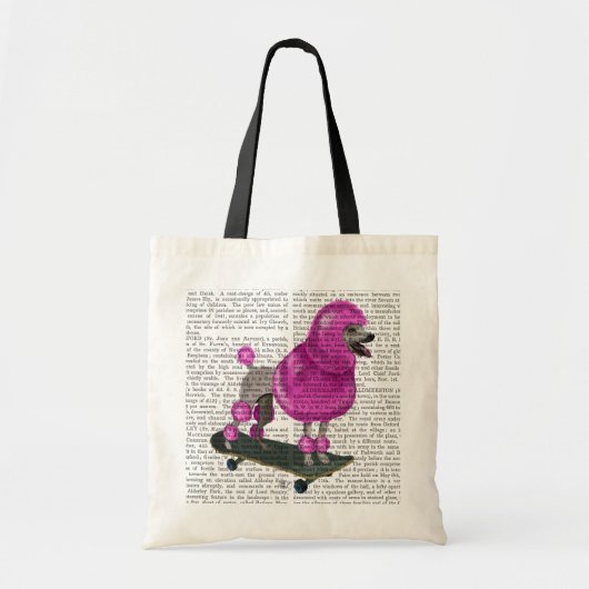 Pink Poodle und Skateboard Tragetasche (Vorne)