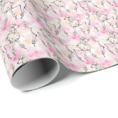 Pink Poodle Wasserfarbe Geschenkpapier (Rolleneckpunkt)