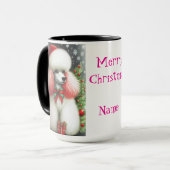 Pink Poodle Weihnachtskaffee Tasse (Vorderseite Links)